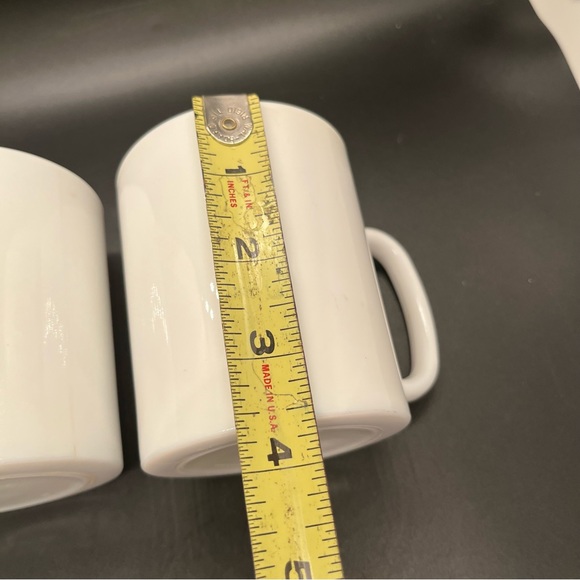 Vintage 1970s Mikk Glass White Coffee Cups - Set of 2 made in France - Picture 7 of 11